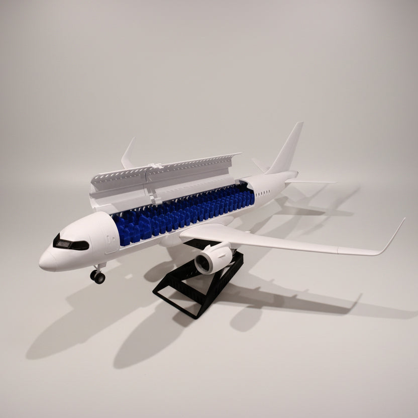 A320-Style (1/80 scale) 3D Printed Extended Narrow-Body Passenger Jet Model – Aviation Display Gift