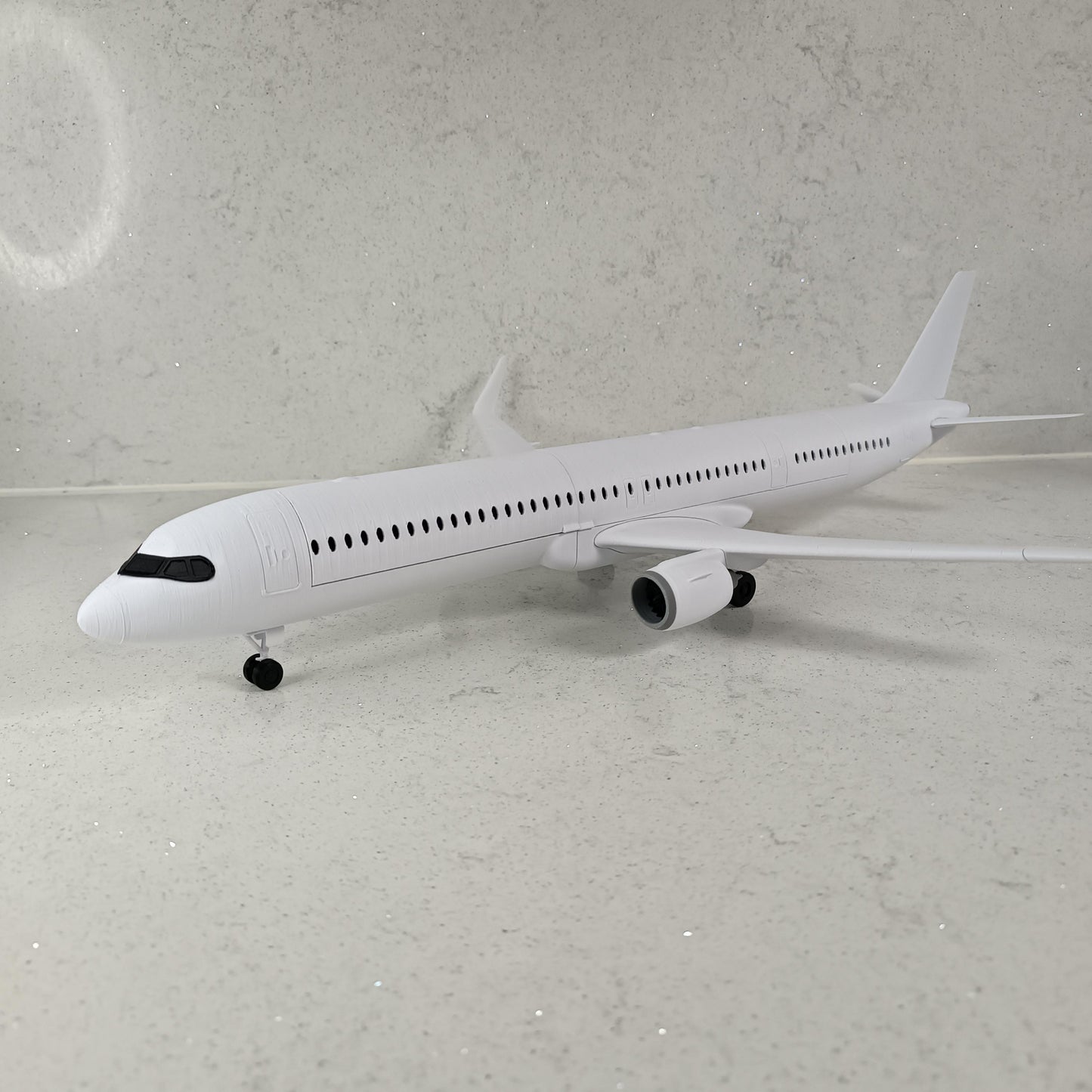 A321-Style 3D Printed Extended Narrow-Body Passenger Jet Model – Aviation Display Gift