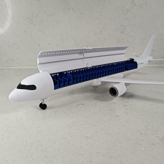 A321-Style 3D Printed Extended Narrow-Body Passenger Jet Model – Aviation Display Gift