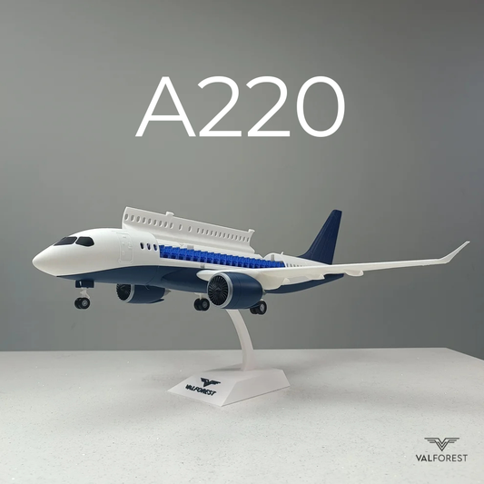 A220 style aircraft model (1/80 scale)