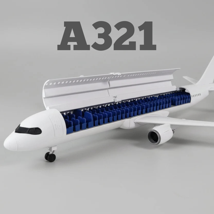 A321-Style 3D Printed Extended Narrow-Body Passenger Jet Model – Aviation Display Gift (1/80 scale)