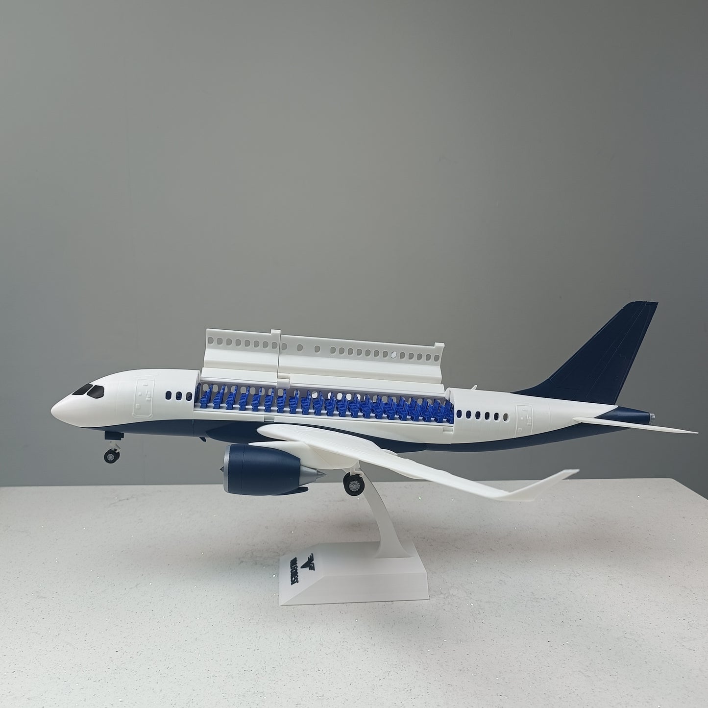 A220 style aircraft model (1/80 scale)