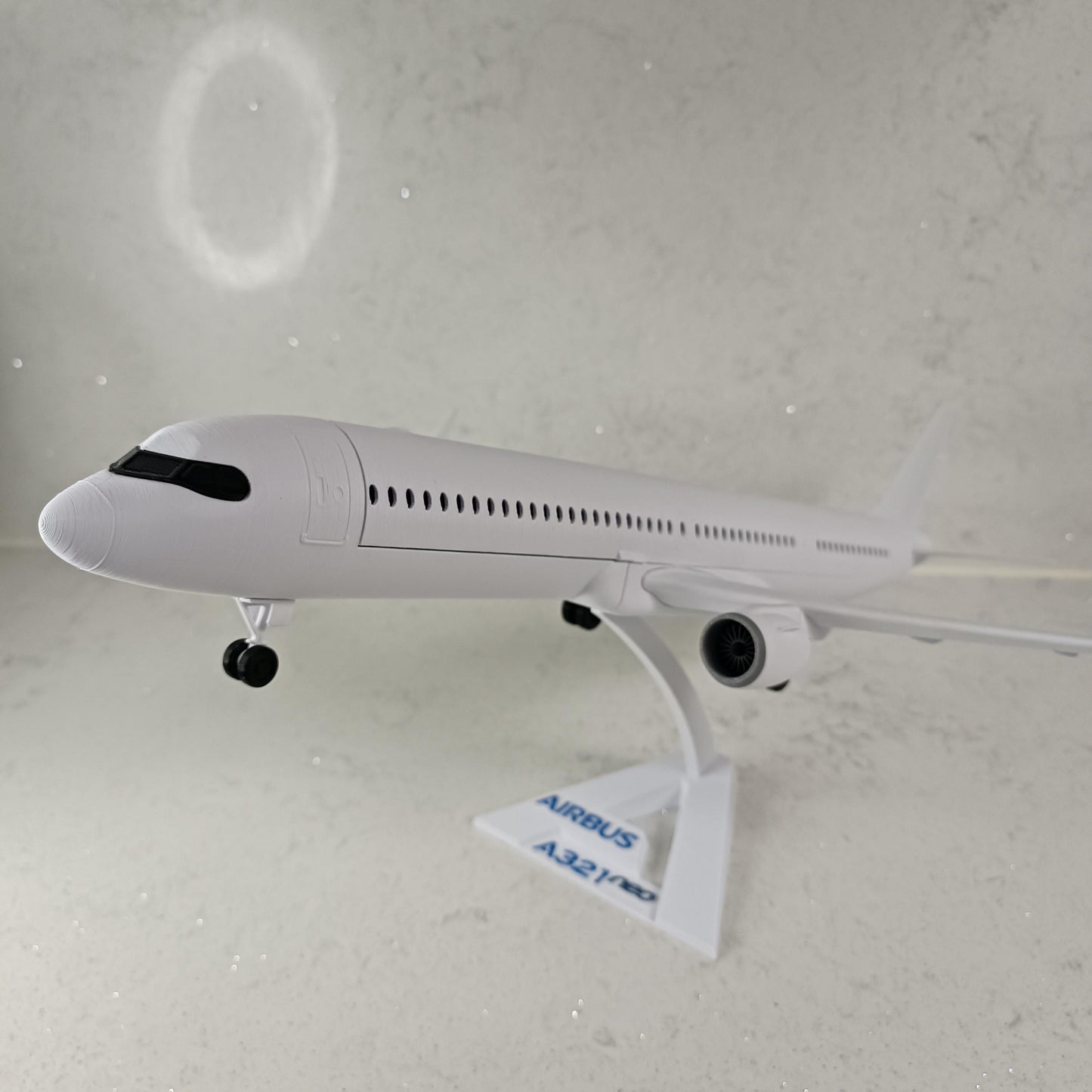 A321-Style 3D Printed Extended Narrow-Body Passenger Jet Model – Aviation Display Gift