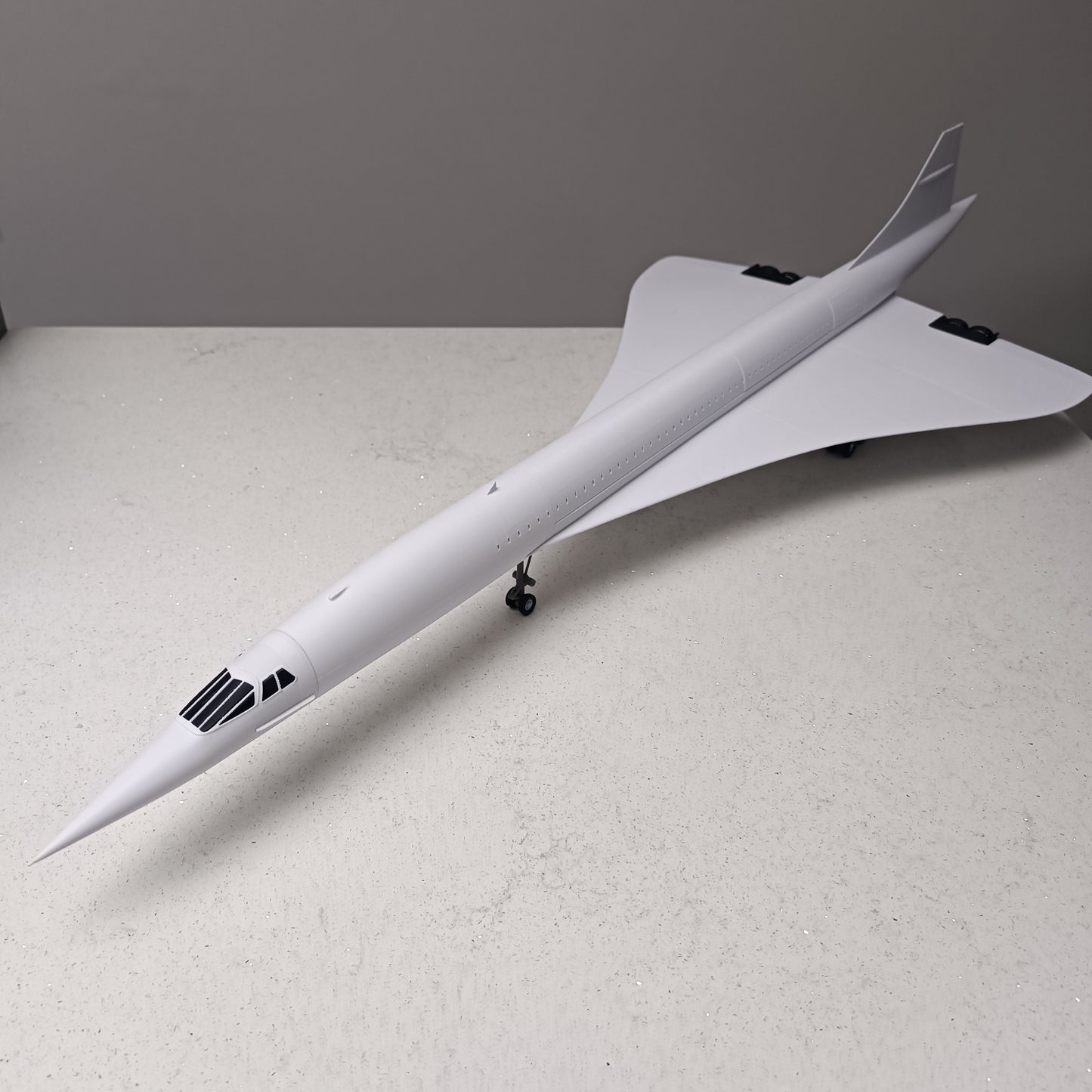 Concorde-Style 3D Printed Supersonic Passenger Jet Model – Aviation Display Gift